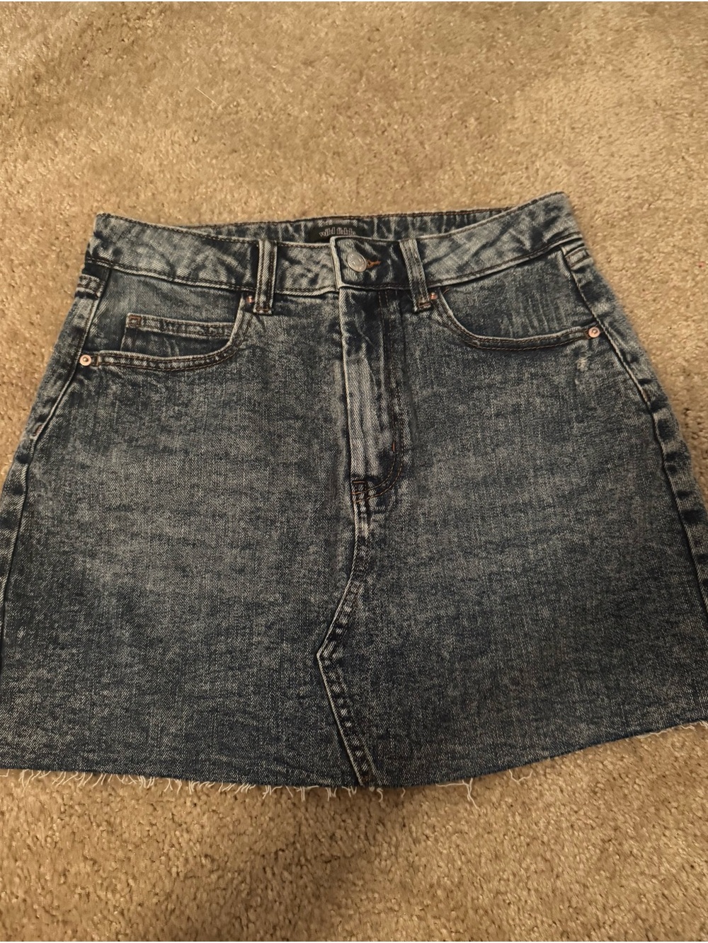 wild fable Washed Blue Denim Mini Skirt